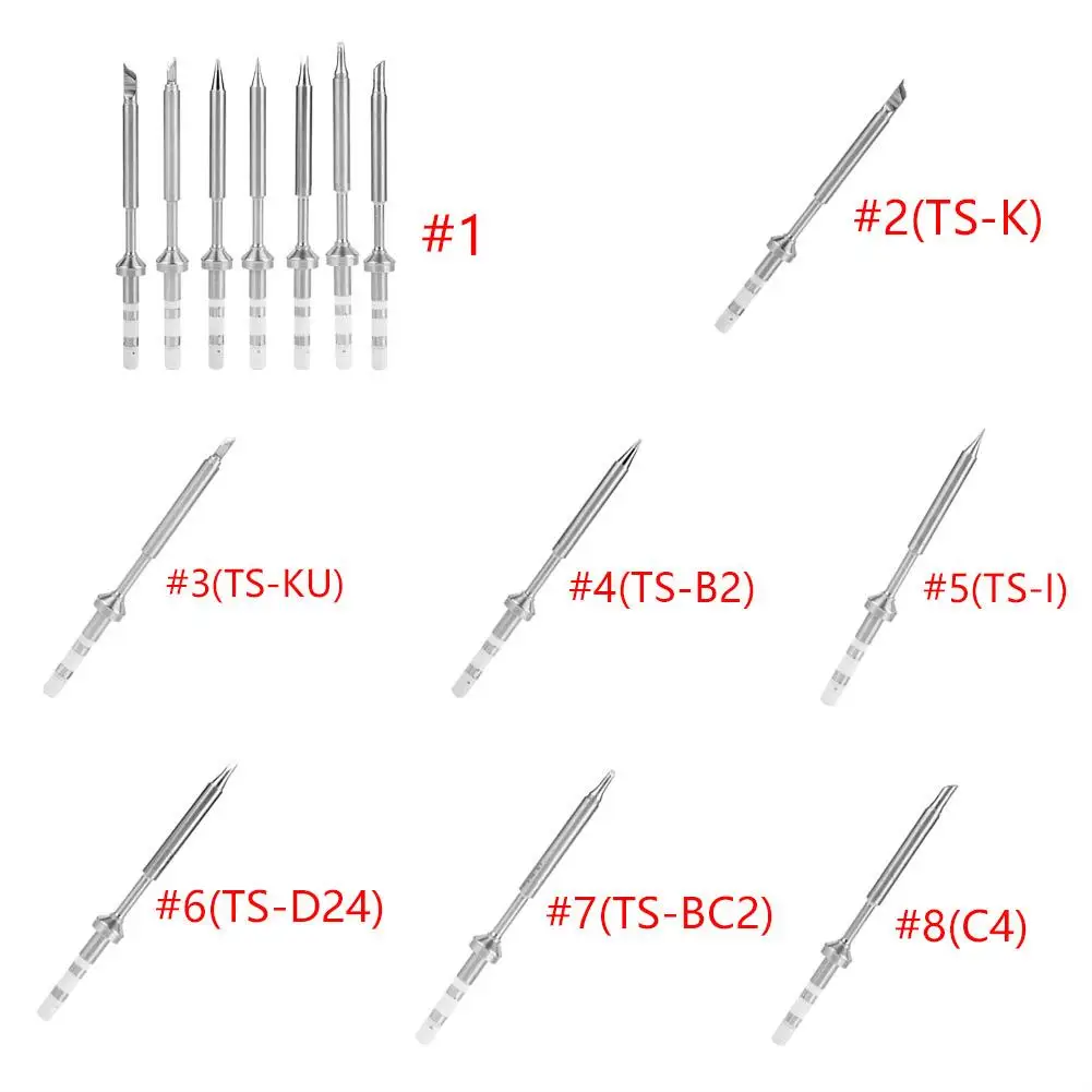 Soldering Iron Tip 1pc TS-K Soldering tip 7 Types Mini Stainless Steel Replacement for TS100 Soldering Iron Soldering Iron Tip 1pc TS-K Soldering tip 7 Types Mini Stainless Steel Replacement for TS100 Soldering Iron