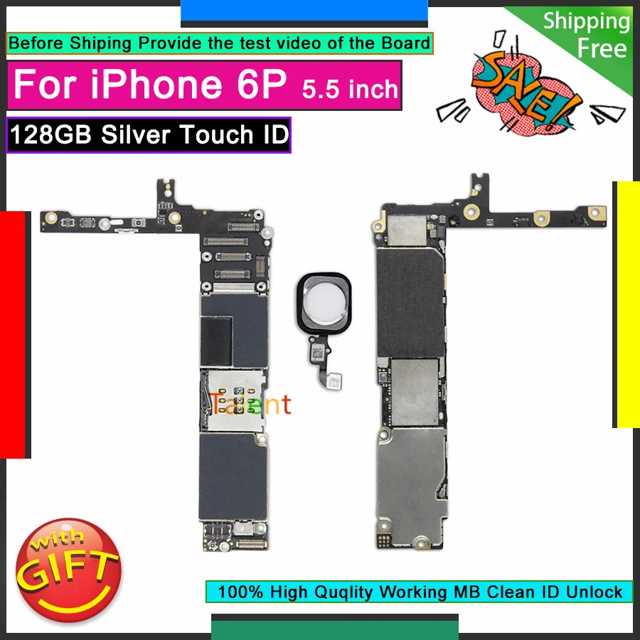 Материнская плата для IPhone 6 P Plus 128 ГБ серебристая сенсорная ID кнопка домой