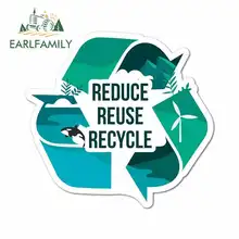 EARLFAMILY 13cm x 13cm for Power of Recycling Sign Funny Car Stickers Waterproof Anime Bumper Trunk Truck Graphics Accessories