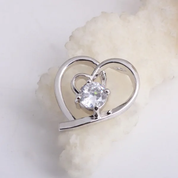 Покрытый 18K комплект Platinum Heart набор с инкрустацией стразами 925 пробы набор сделан медный Белый позолоченный набор