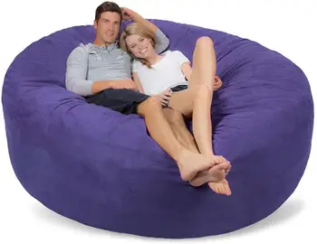 

Bedroom furniture 7FT cylinder Foam bulk beanbag velvet bean bag chair sitzsack bed