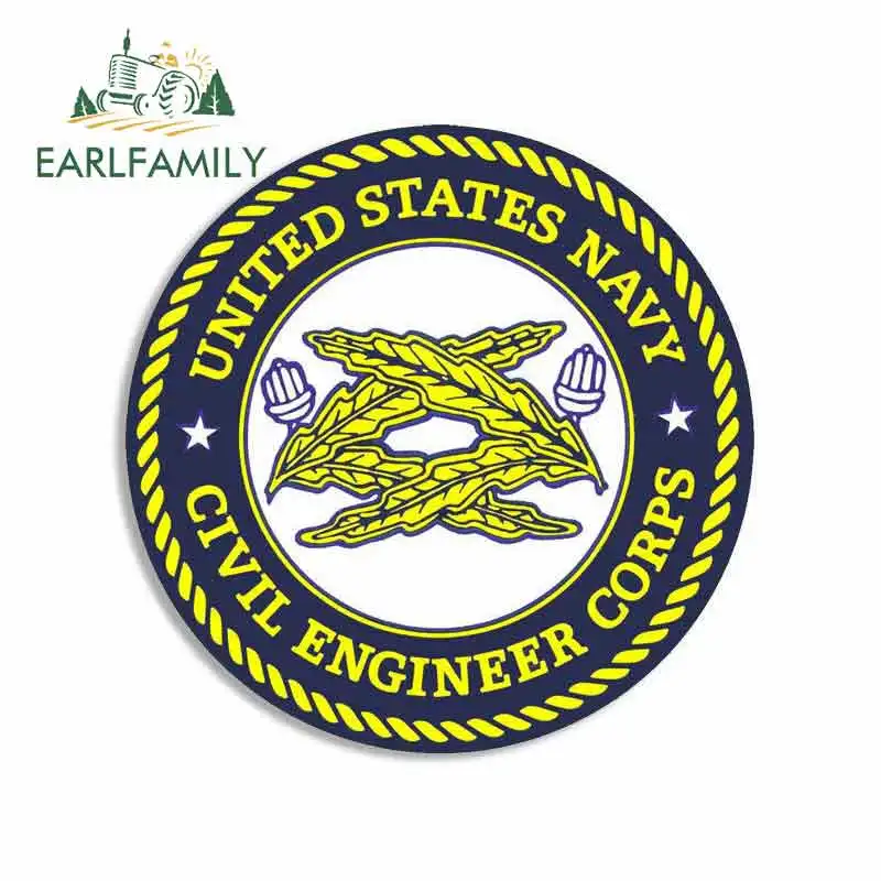 

EARLFAMILY 13cm x 13cm for Navy Civil Engineer Corps Car Stickers Vinyl JDM Bumper Trunk Truck Graphics Waterproof Anime Decal