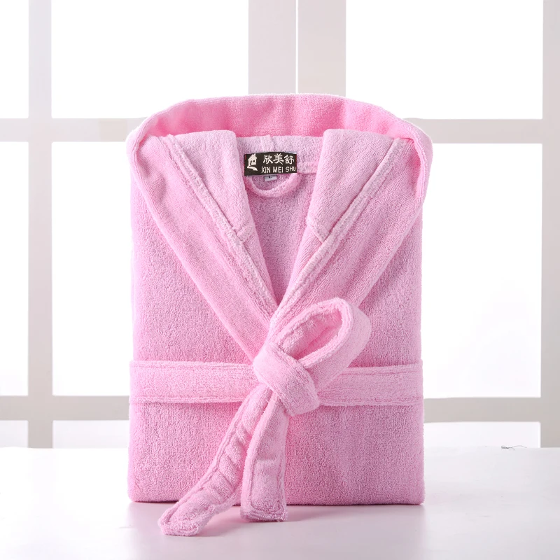 Albornoz de felpa con capucha para hombre, toalla larga de algodón 100%,  bata de baño grande y alta, bata de baño de tela de rizo para dormir