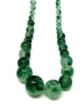 

LETSFUN Fine Jewelry Natural JADE Jadeite Bead Flower Necklace Free Shipping