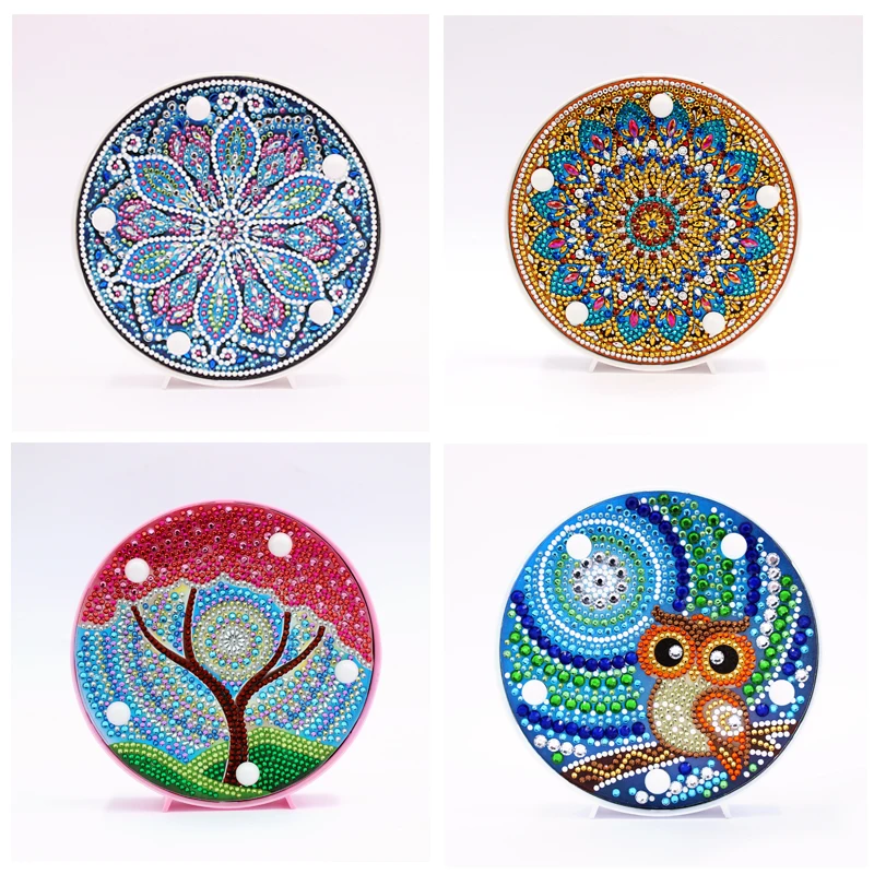 5D DIY Mandala Full Drill Diamond Painting Animal Light Special Shape LED Lamp Table Home Decoration Handmade Gifts | Дом и сад