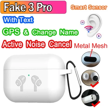 

Fake 3 pro TWS 1:1 Air 3 With Text Wireless Bluetooth 5.0 Earphone Earbuds Pressure Sensor PK H1 Chip i300000 Pro i90000 Max
