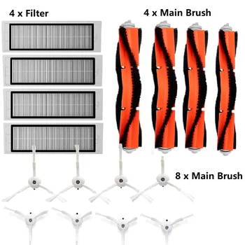 

Robot vacuum cleaner 4* main brush +4* filter +8* side brush accessories for Xiaomi Mijia 1 2S Roborock S50 S6 Smart home Parts