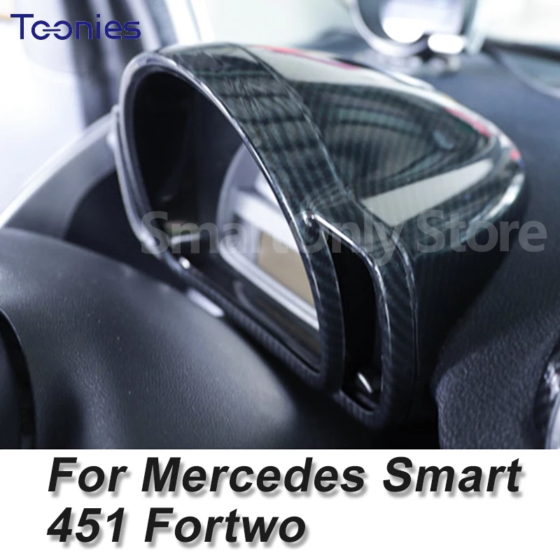 

Car Interior Styling Dashboard Plastic Decorative Cover Carbon Style Protective Shell For Mercedes Smart 451 Fortwo Accessories