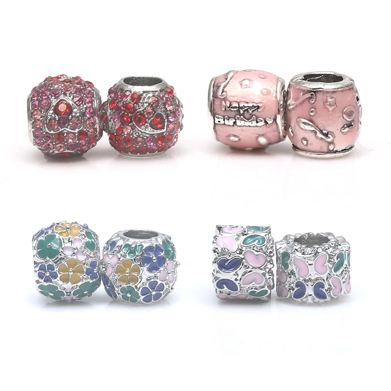 TOGORY 2 шт./лот европейский стиль розовый кристалл сделай сам бусины амулеты