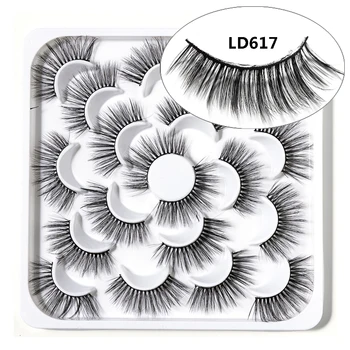 

10 Pairs 3D Mink Lashes Natural Long False Eyelashes Volume Fake Lashes Makeup Extension Eyelashes Maquiagem Faux Cils LD612