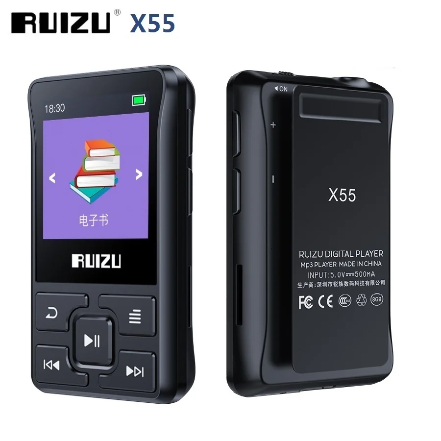 Новейший спортивный MP3 плеер Ruizu X55 с Bluetooth портативный музыкальный mp3 мини клипсой