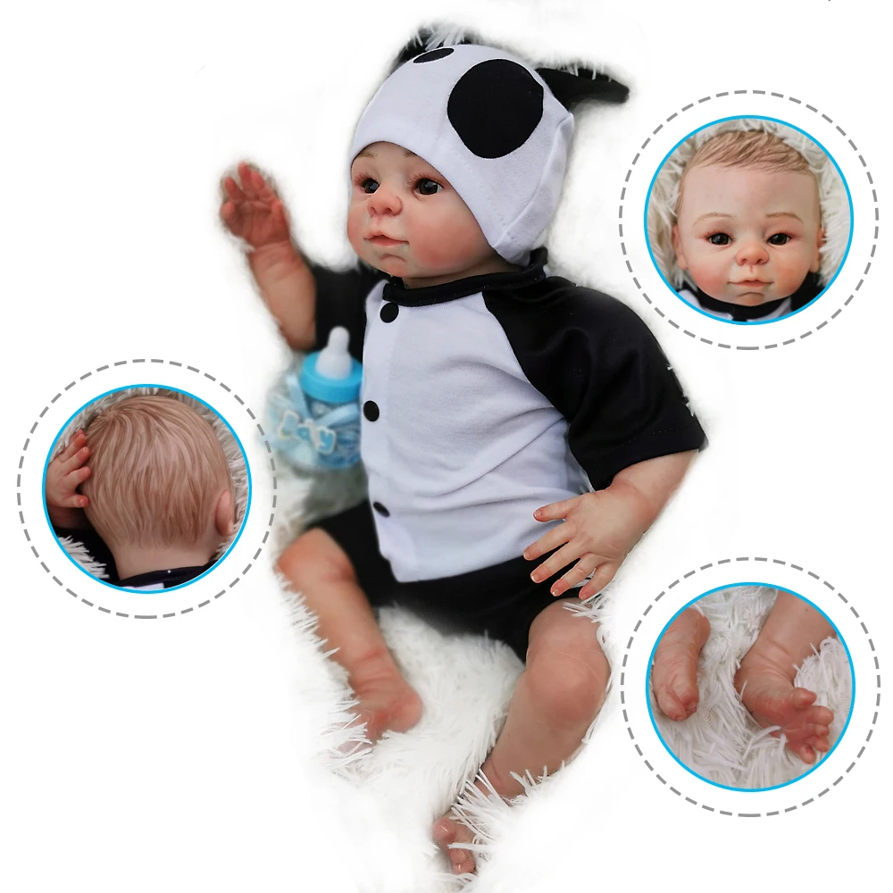 OtardDolls Panda Reborn Baby Dolls Реалистичная богатая картина 18 дюймов Детские куклы живые Reborns ребенок малыш игрушка для детей Подарки