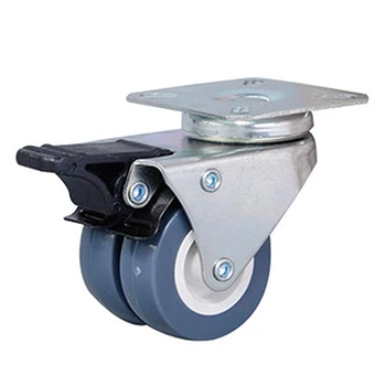 

4pcs Durable Washing Machine Small Wearproof Universal Swivel Freezer Mute With Brake Twin Wheel