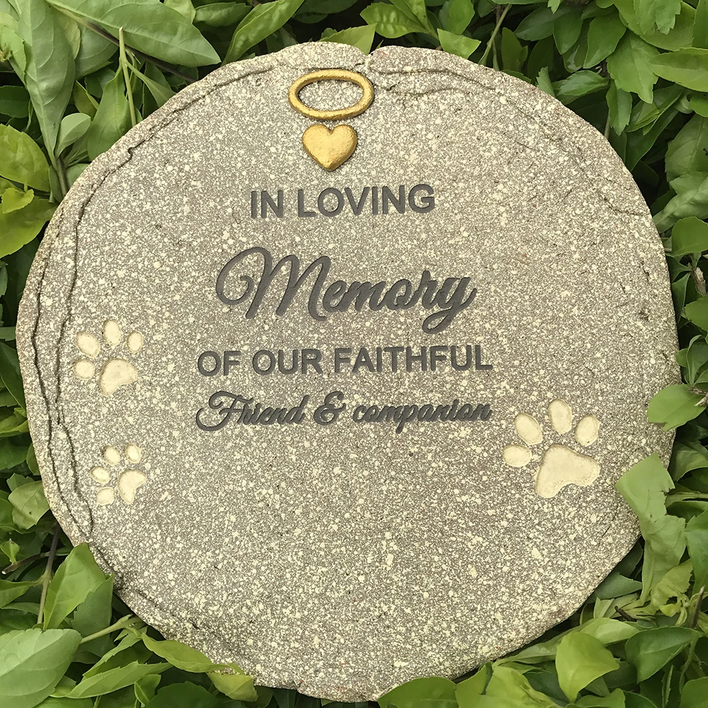 Personalized Pet Dog Memorial Laser Engraved Stone Dog Headstone Pet Memorial Stone Grave Marker Tombstone Garden