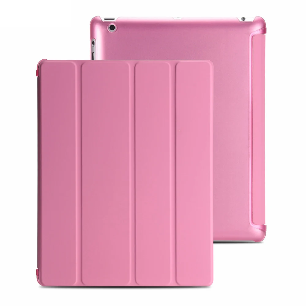 Для ipad 2 3 4 Чехол кожаный флип-чехол для ipad 2 Чехол A1396 смарт-подставка держатель Funda для ipad 4 чехол A1458 A1460 - Цвет: Розовый