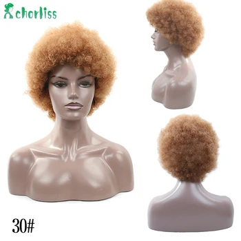 

Short Afro Kinky Curly Synthetic Wigs for Men and Women Heat Resistant Adjustable Wigs Cosplay Daily PartyFull Wigs Black Blonde