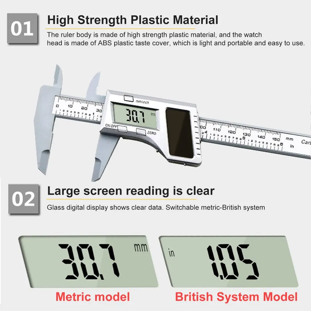 0-150 мм Солнечная энергия электронный прецизионный цифровой ноньер Линейка-кронциркуль пахиметр микрометр измерительные инструменты