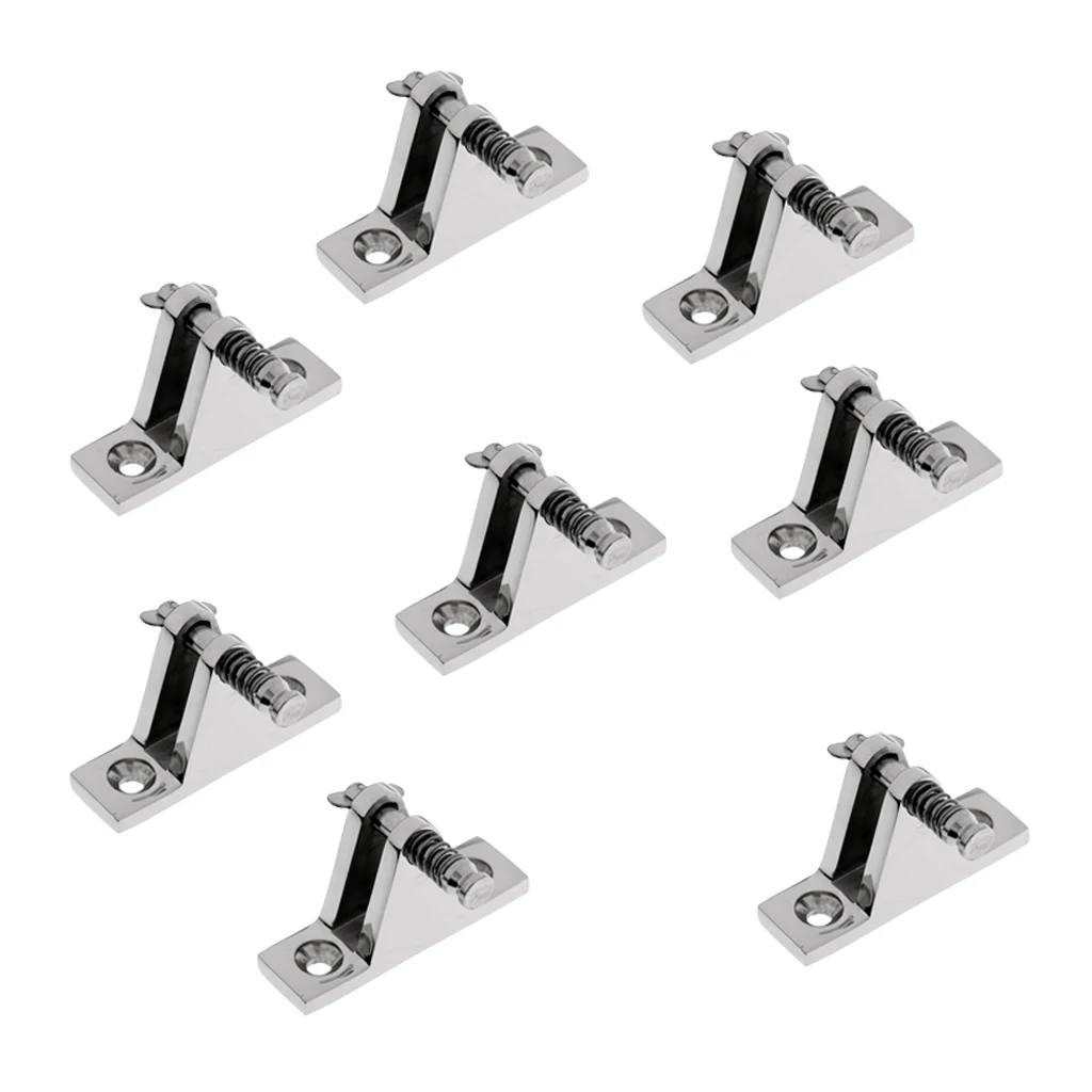 8x Stainless Boat Fittings Bimini Top Deck Hinge Marine Rail Mount Pin