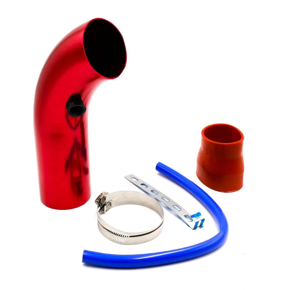 

Universal Aluminum Air Intake Pipe Pipes Air Intake System Duct Tube Kit Air filter 76mm 3" Slive Black Red Color