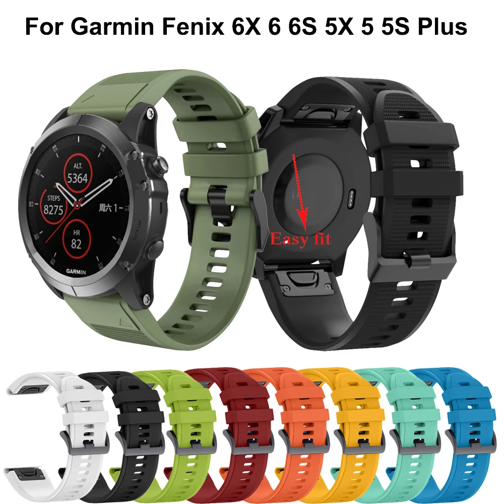 26 22 мм силиконовый ремешок для часов Garmin Fenix 6X 6 6s 5X 5 5S 3HR Forerunner 935 часы 20