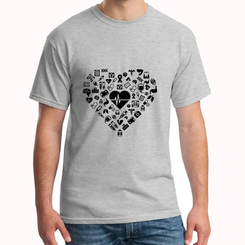 

Design I Love First Aid Doctor Nurse Heart Hospital tshirt for men Comfortable Original summer mens tshirts Clothes Natural
