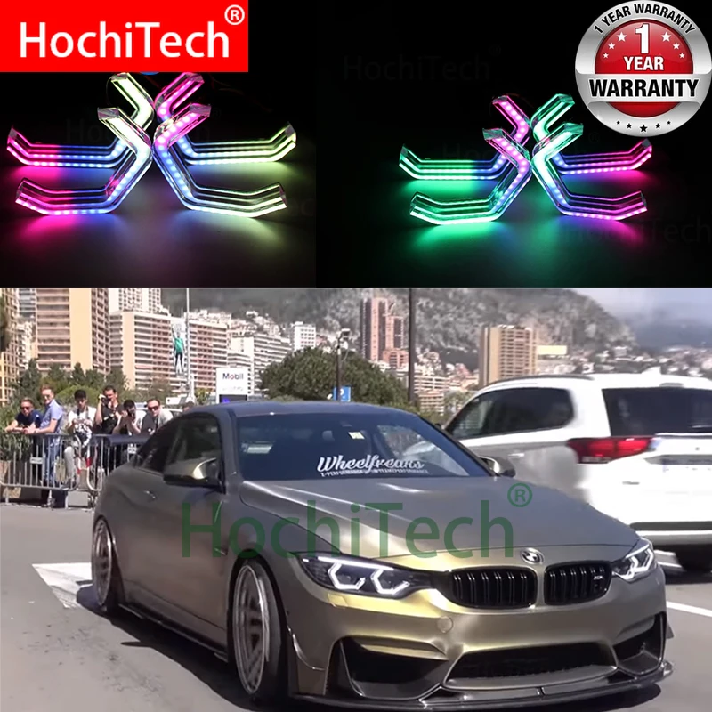 

Для 2012-up BMW F30 3 серии Аксессуары для седанов RGBW множество цветов Известный стиль M4 кристалл глаза ангела Набор DRL