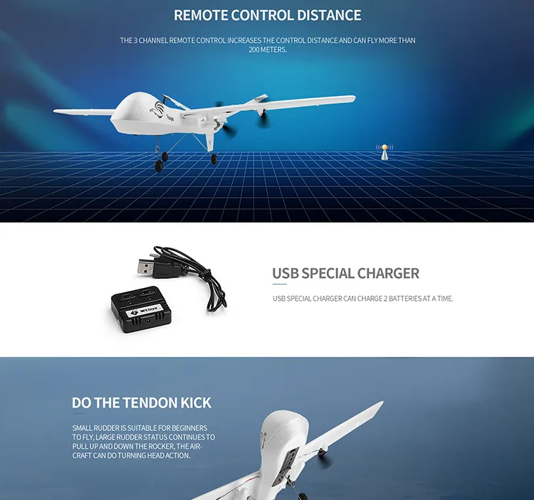 Weili XK A110-Predator MQ-9 Т-разъем полуфиксированное крыло пульт дистанционного управления планер Военная авиационная модель обучение