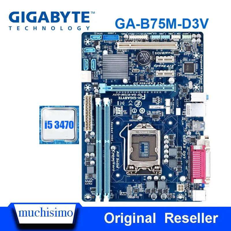 Оригинальная Материнская плата Gigabyte материнская с процессором Intel Core i5 1155 3470 ОЗУ
