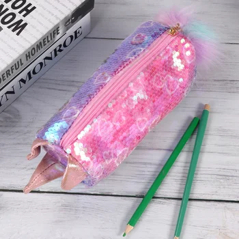 

1Pc Creative Pencil Case Unicorn Transparent Sequin Bag Cartoon Stationery Storage Organizer Cosmetic Pouch for Girl School Offi