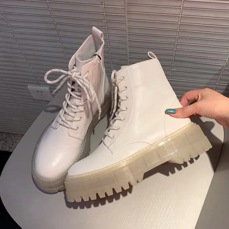 Women ankle boots winter Women's Martin Boots Crystal soles Platform Boots For Woman INS Hot Women Chunky Motorcycle boots