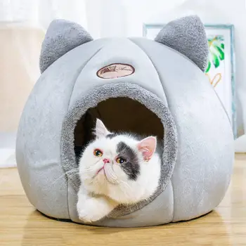 

Pet Bed House Semi-Enclosed Cat Kennel Cat Tent House Kennel Comfortable Puppy Accessories Winter Cute Removable Nest Warm Soft
