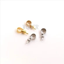Wholesale 50PCS DIY Bail Pin Pearl Gemstone Cap 18K GOLD plate Jewelry Connector 