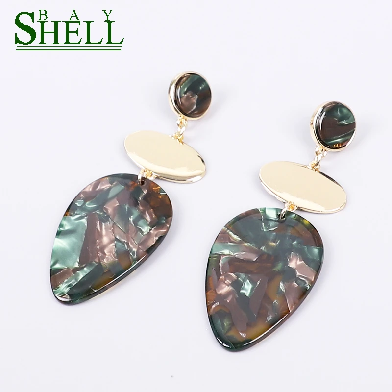 Серьги Shell Bay в стиле панк ювелирные изделия женские акриловые минималистичные