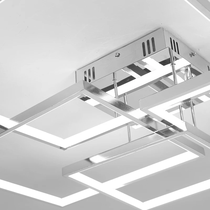 NEO Gleam позолоченные/хромированные современные светодиодные потолочные лампы для гостиной, спальни, кабинета, квадратной рамы, потолочные светильники