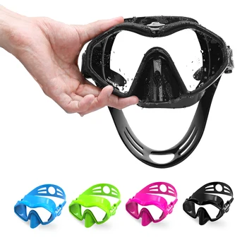 

Professional Scuba Diving Mask Silicone Snorkel Anti-Fog Goggles Glasse Set Silicone Swimming Fishing Pool Equipment Black Adult