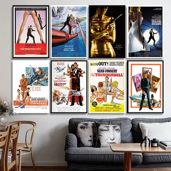 

Prints Posters 007 Movie Actor Poster Wall Art Canvas Painting for Room Decorative Home Decor