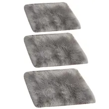 Ковер из искусственной шерсти, удобный, мягкий, простой, Квадратный, пушистый коврик для сиденья, искусственный коврик, Декор для дома в гостиную