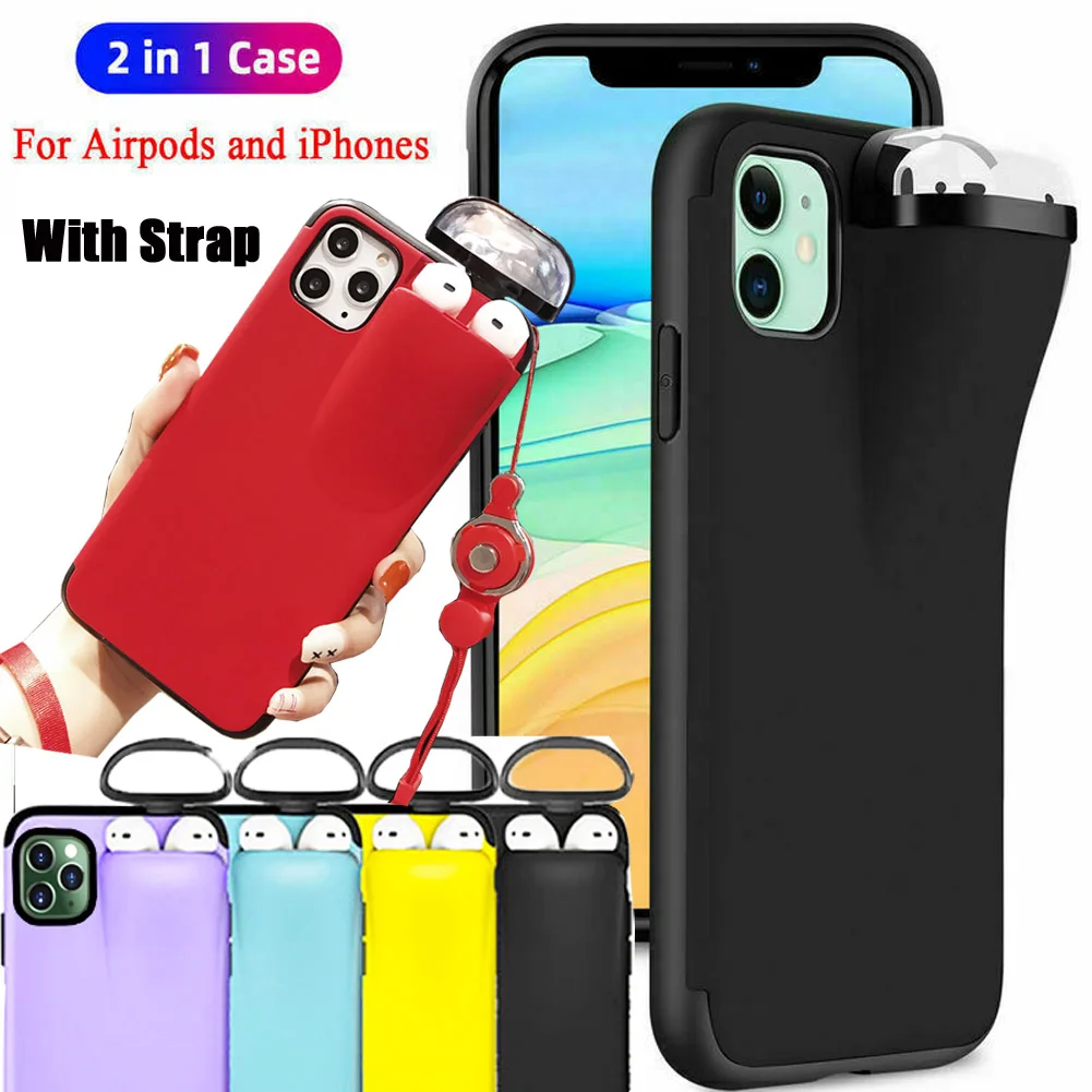 Чехол для телефона Jetjoy iPhone 11 Pro Max Xr Xs 6s 7 8 Plus чехол хранения Airpods 1/2 противоударный