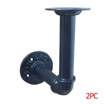 

2Pcs Steampunk Industrial Steel Pipe Shelf Bracket Holder DIY Decor