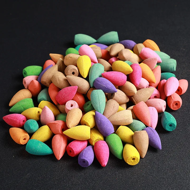 Backflow Incense Cones Mixed Flavor Pack Natural Floral Lavender Sandalwood Aloes For Aromatherapy And Relaxation