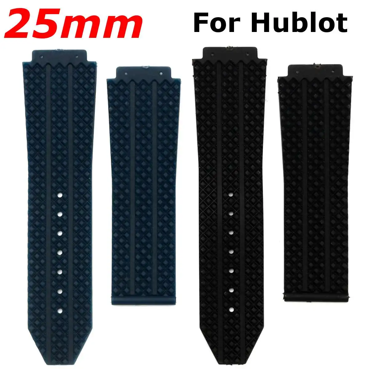 25 мм сменный ремешок для часов Черная синяя силиконовая резина Ремешок для часов Hublot/для BigBang/Новинка