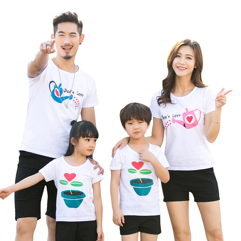 

Family set cultivate Love Summer Short-sleeve T-shirt Matching Family Clothing Outfits Mother Daughter And Father Son Bodysuit