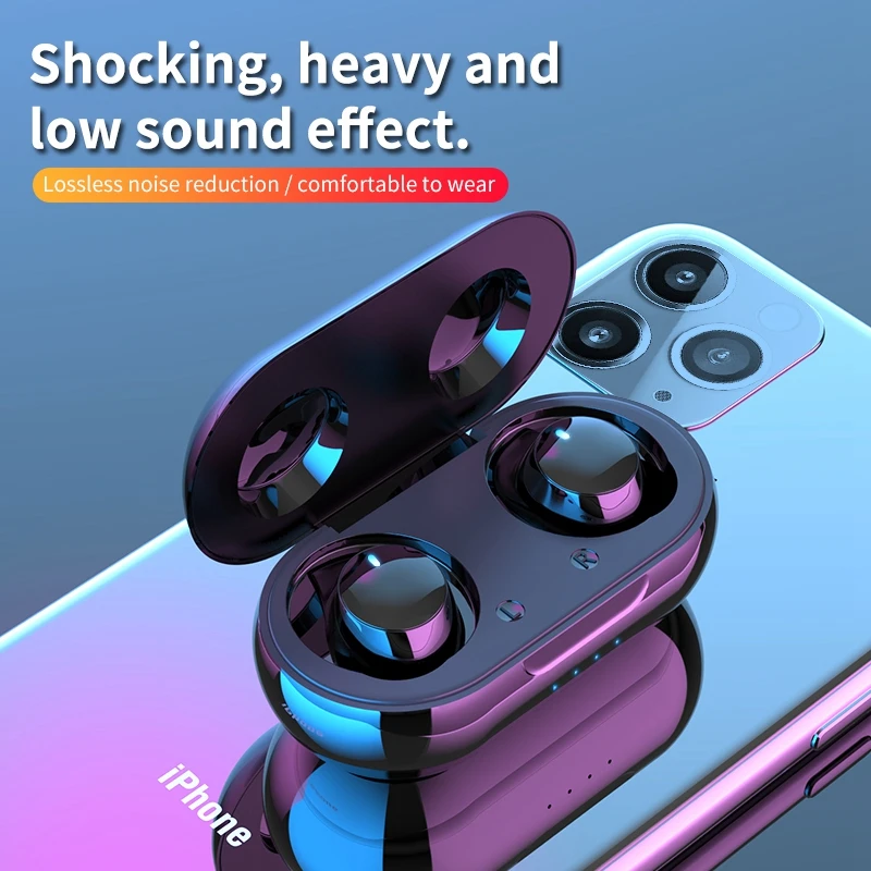 V5 0 TWS Bluetooth Earphones Wireless In Ear Sports 3D Stereo Earbuds Mini in Ear Dual Microphones With Charging Box