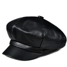HL811 Мужская зимняя шапка из натуральной кожи, новая Студенческая шапка из натуральной кожи, кепки-бейсболки