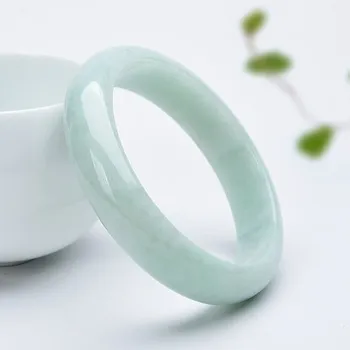 

Zheru Jewelry Myanmar Jade Light Green 54-64mm Bracelet Elegant Princess Jewelry Best Gift for Mother and Girlfriend