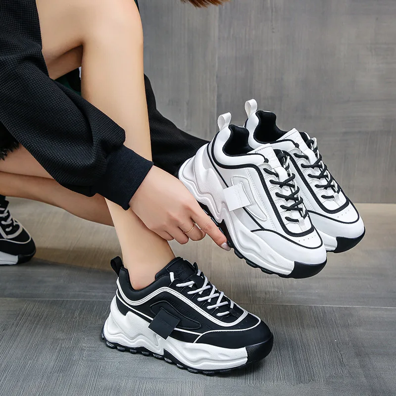 

Platform White Shoes Women Ins Trend 2021 Autumn New British Style Casual Sports Female Sneakers Breathable Mujer