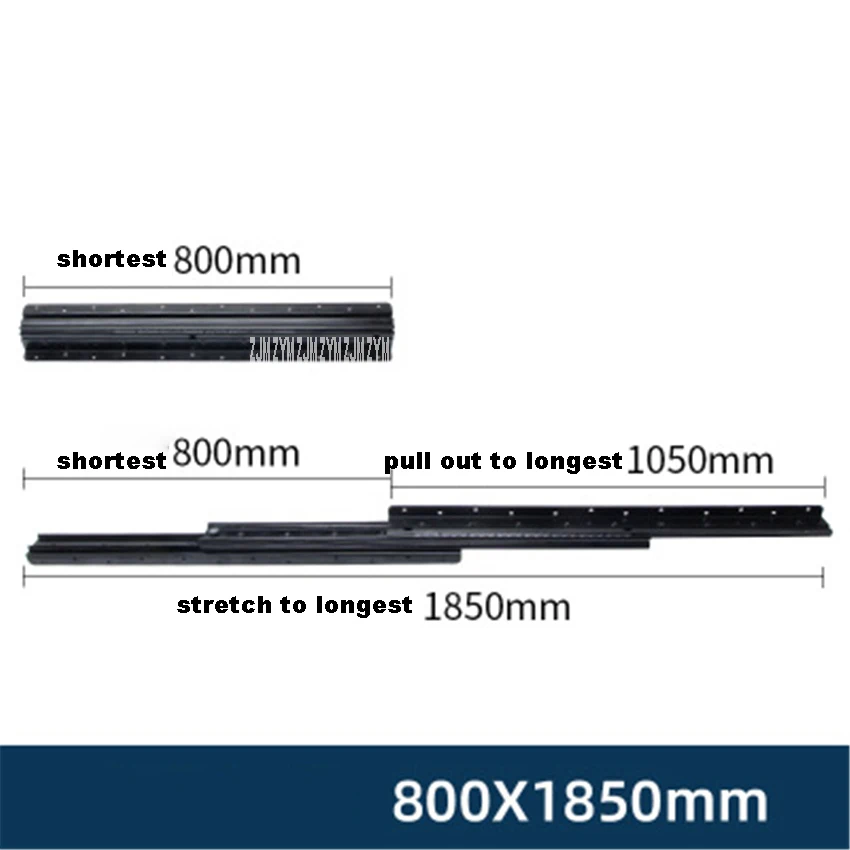 800x1850 black BTS трехсекционная холоднокатаная стальная Скользящая дорожка Тяжелая лестница шкаф скользящая Толстая нажимная лестничная база шкаф раздвижные рельсы - Цвет: 800x1850 black