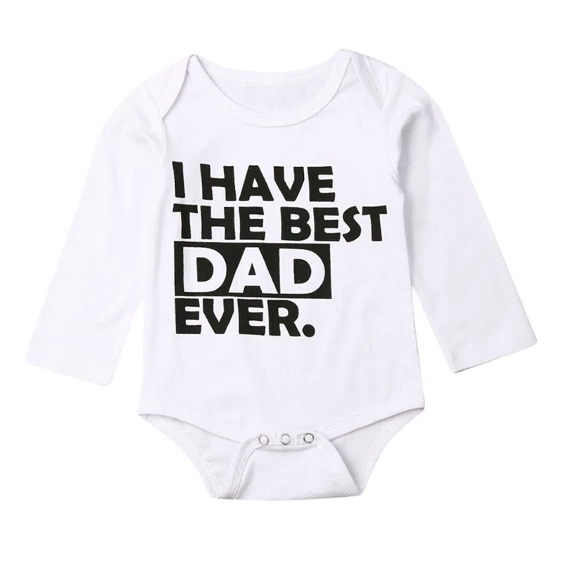 White Dad От 0 до 2 лет боди для новорожденных; комбинезон для мальчиков и девочек с длинными рукавами; белые боди с буквенным принтом; повседневная одежда для маленьких мальчиков и девочек; Ropa pedo - Цвет: White Dad