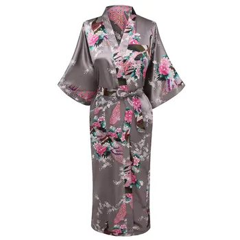 

Long Nightgown Pajamas Gray Bride Bridesmaid Wedding Robe Sexy Home Clothes Sleepwear Women Nightwear Intimate Lingerie Negligee