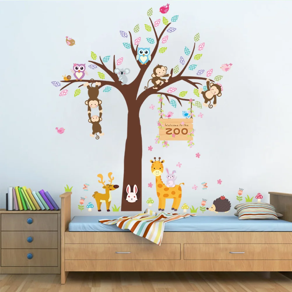

Zy171 New Style Creative Cartoon Monkey Tree Kindergarten Environment Decoration Background of Television in the Drawing Room Wa